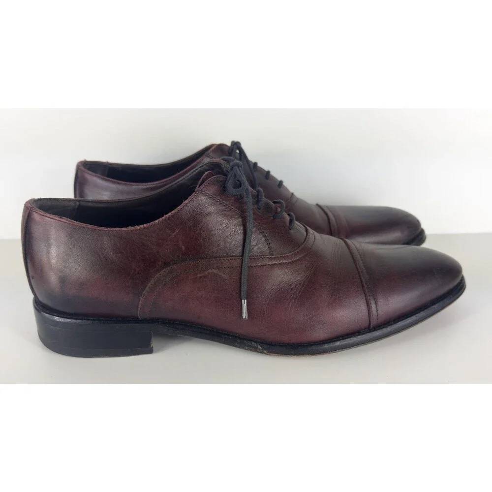 To Boot New York Men's Aidan Cap Toe Oxfords Burnished Cognac Brown US 11